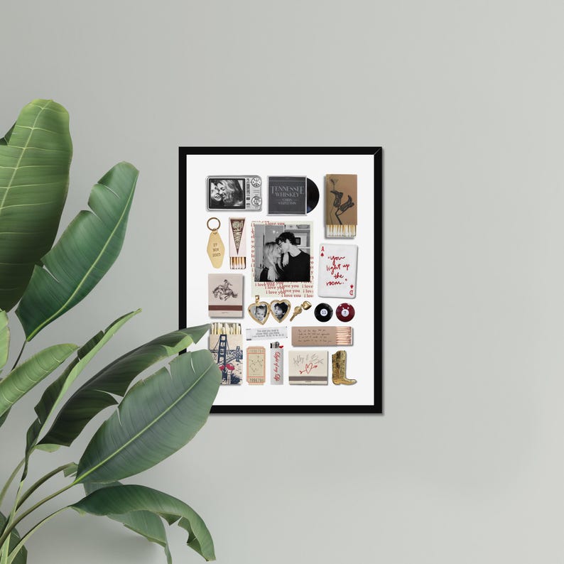 Printable Matchbox Matchbook Couples Custom Poster Personalized Anniversary Valentines Birthday Gift Canvas Neutral Dorm Wall Decor