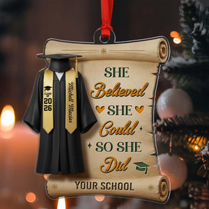 Custom College Graduate Ornament, Personalize Graduation Decorations Class of 2026, Masters Degree Graduation Gift, Graduation Bauble Xmas