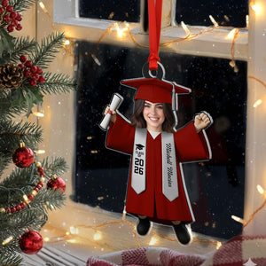Personalized Graduate Ornament with Photo, Custom Face Graduation Bauble, Grad Class of 2026 Decor, Masters Degree Graduation Gift