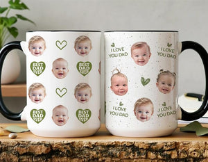Custom Baby Face Mug, Custom Face Mug, Baby Photo Mug, Your Dogs Face Mug, Custom Photo Mug for Dad, New Grandparents Mug
