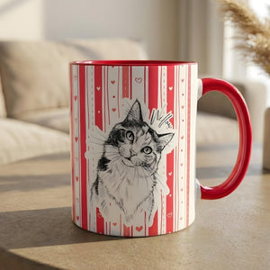 Custom Pet Mug with Pattern Background | Personalized Dog Photo Name Cup | Cat Mom Gift | Personalized Pet Memorial Gift | New Dog Mom Gift