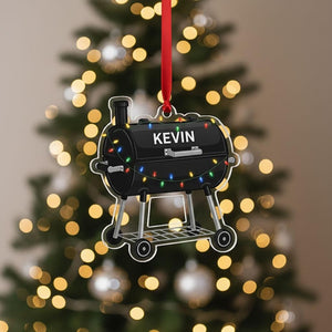 Personalized Smoker BBQ Christmas Ornament, Custom Grill Ornament with Name, Backyard Barbecue Holiday Decor, Gift for BBQ Lovers, Keepsake