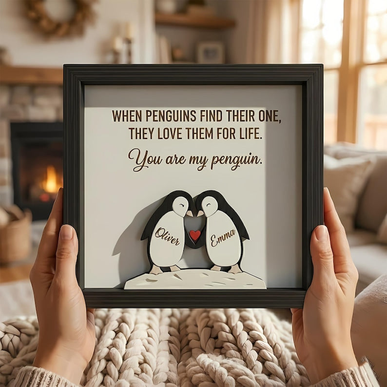 Personalized Penguin Couple Romantic, Penguin Gifts, Personalised You_re My Penguin, Gift For Him, Her, Gift for Girlfriend, Boyfriend Gifts
