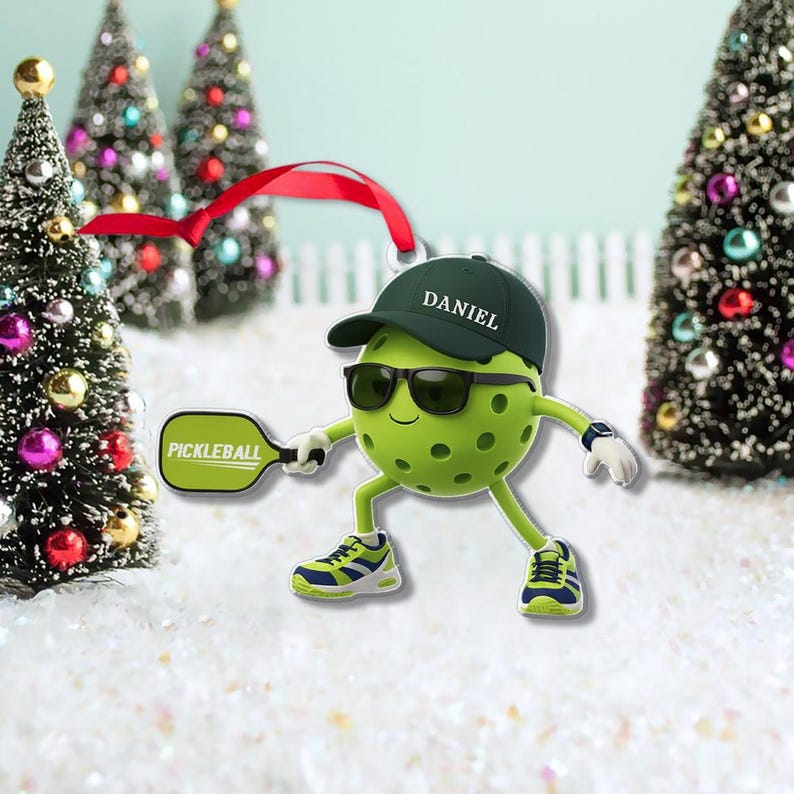 Custom Pickleball Christmas Ornament 2025, Personalized Xmas Gift for Pickleball Players, Lovers, Sports Fans, XMas Keepsake Gifts for coach