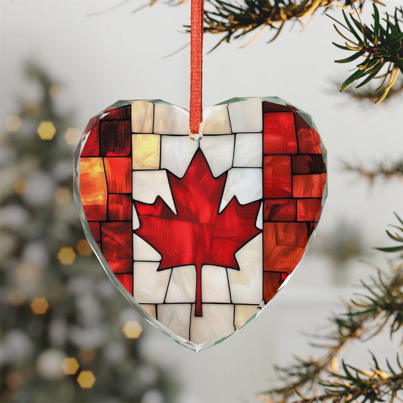 Canada Flag Canadian Ornament Maple Leaf Holiday Decor Canada Souvenir Canadian Heritage Gift Proud Canadian Ornament Canadian Pride Decor