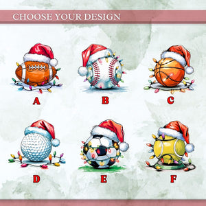 Personalized Sports Ornament 2025, Custom Name Football Baseball Basketball Soccer Golf Christmas Gift, Sports Fan Gift, Christmas Ornament