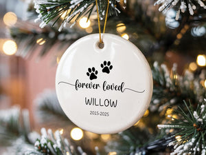 Personalized Dog Memorial Ornament,Dogs Loss Ornament,Pet Memorial Gifts, Dog Mom Christmas Gifts, Forever Loved, Custom Dog Ornament