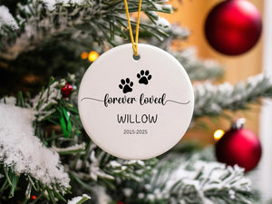 Personalized Dog Memorial Ornament,Dogs Loss Ornament,Pet Memorial Gifts, Dog Mom Christmas Gifts, Forever Loved, Custom Dog Ornament