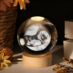 Custom Ultrasound Crystal Ball Lamp Personalized Baby Sonogram Keepsake Gift, Pregnancy Reveal, Baby Shower Present, Nursery Night Light