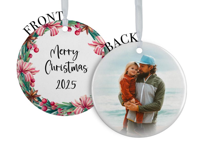 Christmas Photo Ornament, Personalized Family Photo Ornaments, Couple Ornament, Family Ornament with Picture, Married Couple Ornament