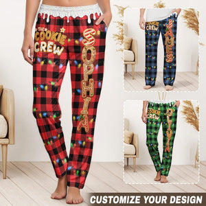 The Cookie Crew, Christmas Matching Outfits For Family, Custom Gingerbread Names, Personalized Lounge Pants, Christmas Family Outfit