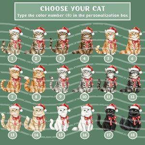 Personalized Cat Christmas Ornament, Custom Pet Ornament, Cat Lover Holiday Gift, Cat Keepsake