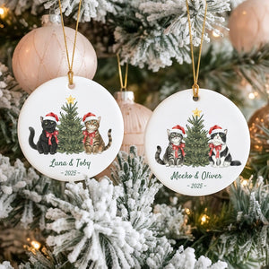 Personalized Cat Christmas Ornament, Custom Pet Ornament, Cat Lover Holiday Gift, Cat Keepsake