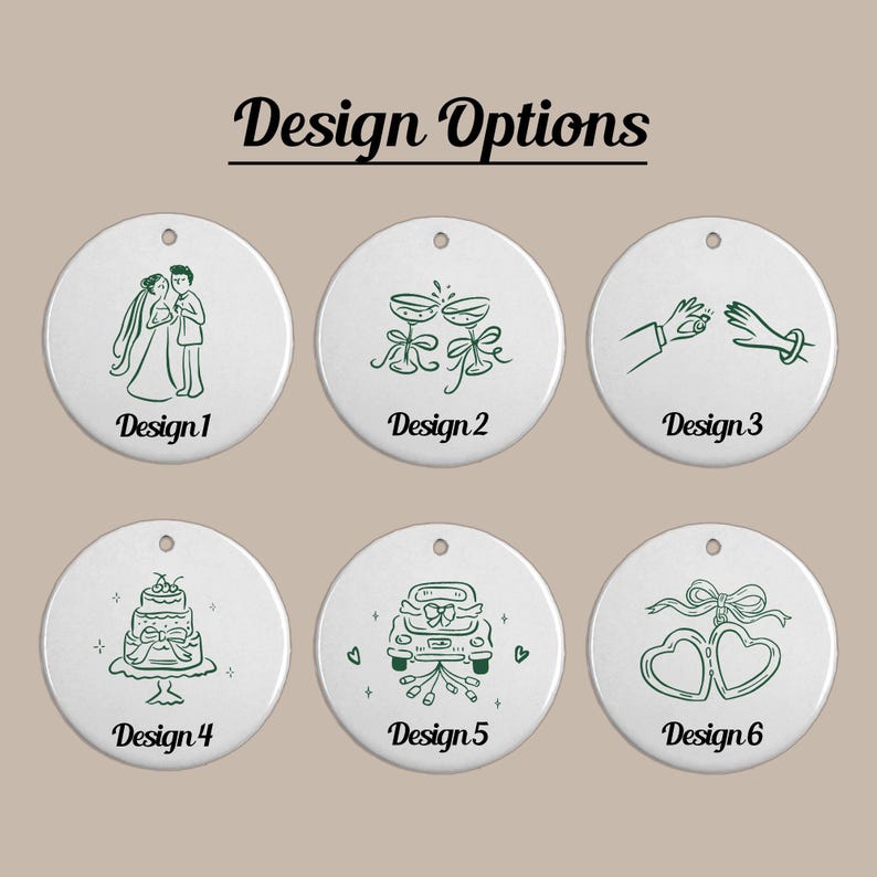 2 Sided Ceramic Ornament, Our First Christmas Engaged, Personalized Engagement Gift for Couples, Wedding Gift Newlyweds, Whimsical Married