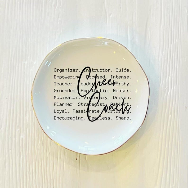 Cheer Coach Words Ceramic Ring Trinket Dish | Cheerleader Coach Words of Affirmation