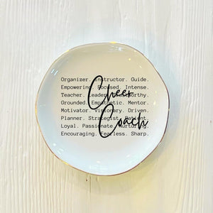 Cheer Coach Words Ceramic Ring Trinket Dish | Cheerleader Coach Words of Affirmation