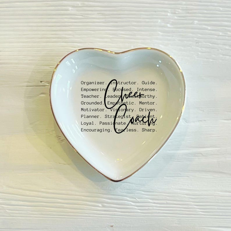 Cheer Coach Words Ceramic Ring Trinket Dish | Cheerleader Coach Words of Affirmation
