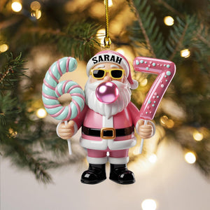 Personalized Santa 67 Christmas Ornament, 2d Arcylic Ornament, Teacher Student Gift, Gen Alpha Humor Custom Kid Ornament Candy Cane Ornament