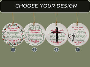 Custom Christian Teacher Ornament Christmas Gift from Student Religious Ornament Personalized Sunday School Teacher Gift Teacher Ornament
