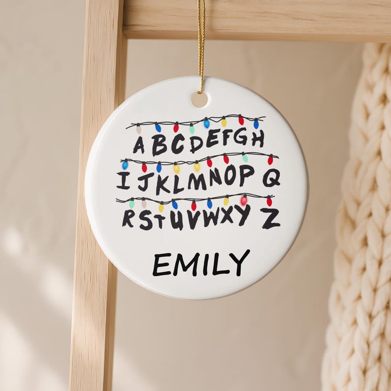 Custom Light String Alphabet Wall, Ornament gift for Stranger Things Fan, Light-up Name Ornament