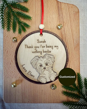 Personalised Dog Walker Ornament | Christmas Gift | Pet Bauble | Stocking Filler | Keepsake