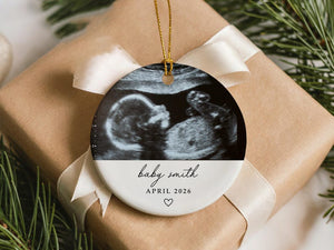 Baby Ultrasound Ornament Personalized Ultrasound Photo Christmas Ornament Sonogram Ornament With Picture Grandparent Pregnancy Announcement