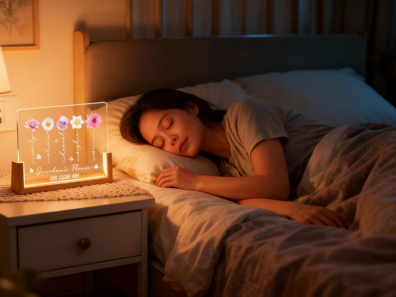 Custom Grandmas Garden Night Light: Unique Gifts for Grandma,Birth Flower Lamp,Moms Garden Night Lamp,Bedroom Night Lamp,Mothers Day Gifts