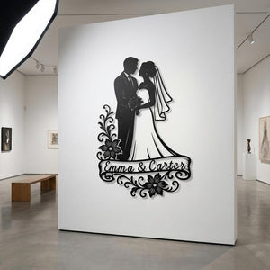 Personalized Wedding Monogram Metal Sign Custom Initials Wall Decor for Home & Wedding Gifts