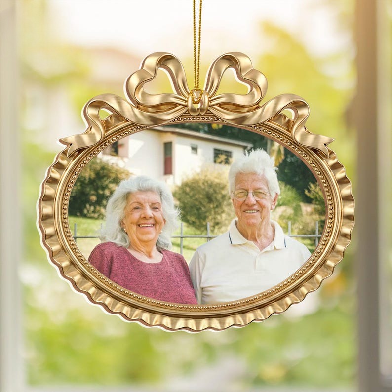 Custom Couple Portrait Frame Ornament, Unique Christmas Photo Gifts, Custom Portrait Engagement Gift,New Couple, Wedding Gift, Engaged Gift