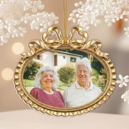 Custom Couple Portrait Frame Ornament, Unique Christmas Photo Gifts, Custom Portrait Engagement Gift,New Couple, Wedding Gift, Engaged Gift