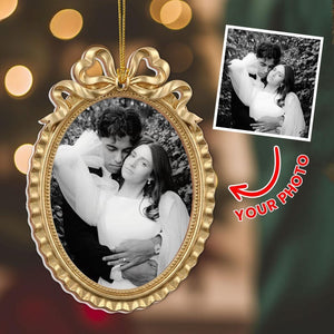 Custom Couple Portrait Frame Ornament, Unique Christmas Photo Gifts, Custom Portrait Engagement Gift,New Couple, Wedding Gift, Engaged Gift