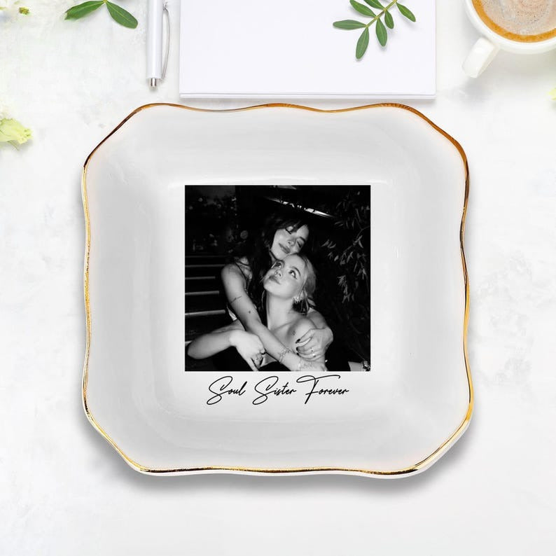 Best Friend Gift, Sister Gifts, Jewelry Dish Gifts For Best Friend, Christmas Gift For Sister, Personalized Bestie Photo, Soul Sister Gifts