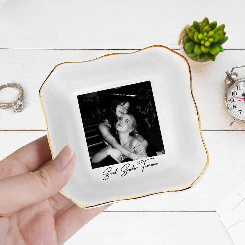 Best Friend Gift, Sister Gifts, Jewelry Dish Gifts For Best Friend, Christmas Gift For Sister, Personalized Bestie Photo, Soul Sister Gifts