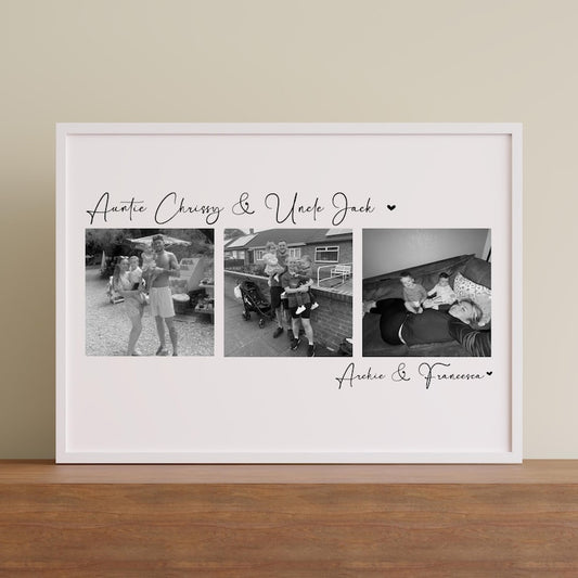 Auntie and Uncle Photo Print, Auntie gift, Personalised Auntie Photo gift, Christmas gift for Auntie and Uncle, Aunt Aunty Uncle Wall Art (No Frame)