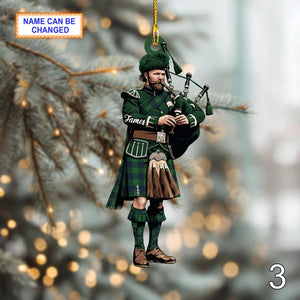 Custom Name Bagpipe Personalized Ornament, Christmas Tree Hanging Decor, Christmas Ornament, Flat 2D Ornament