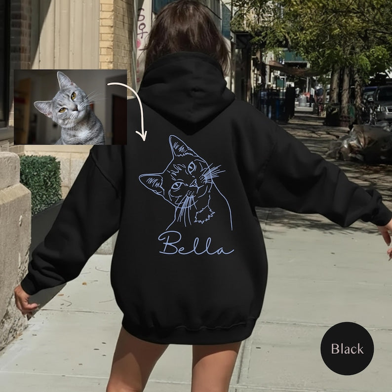 Personalized Sweatshirt With Photo, Custom Pet Photo Hoodies, Cat Dad Gift Custom Hoodie, Custom Pet Photo Sweatshirt, Photo Dog Cat Shirt