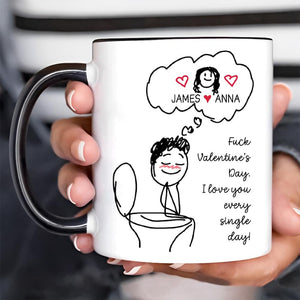 Funny Couple Mug, Custom Name Toilet Love Cups, I Love You Every Day Gift, Valentines Day Gift for Him Her, Personalized Mugs