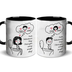 Funny Couple Mug, Custom Name Toilet Love Cups, I Love You Every Day Gift, Valentines Day Gift for Him Her, Personalized Mugs