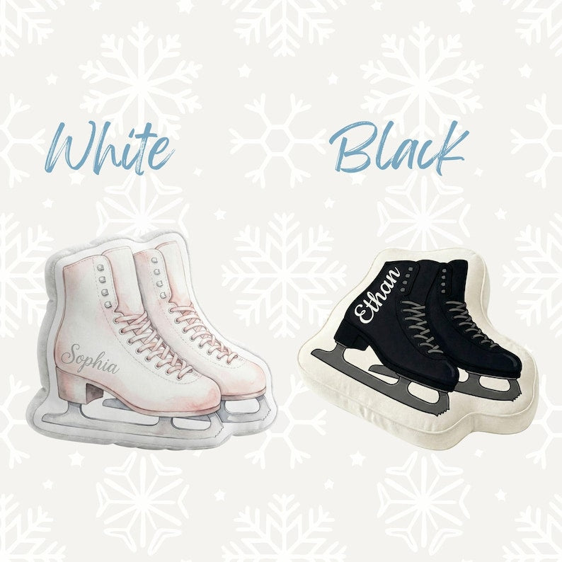 Personalized Ice Skate Pillow With Custom Name - Gift for Figure Skating Moms and Kids
