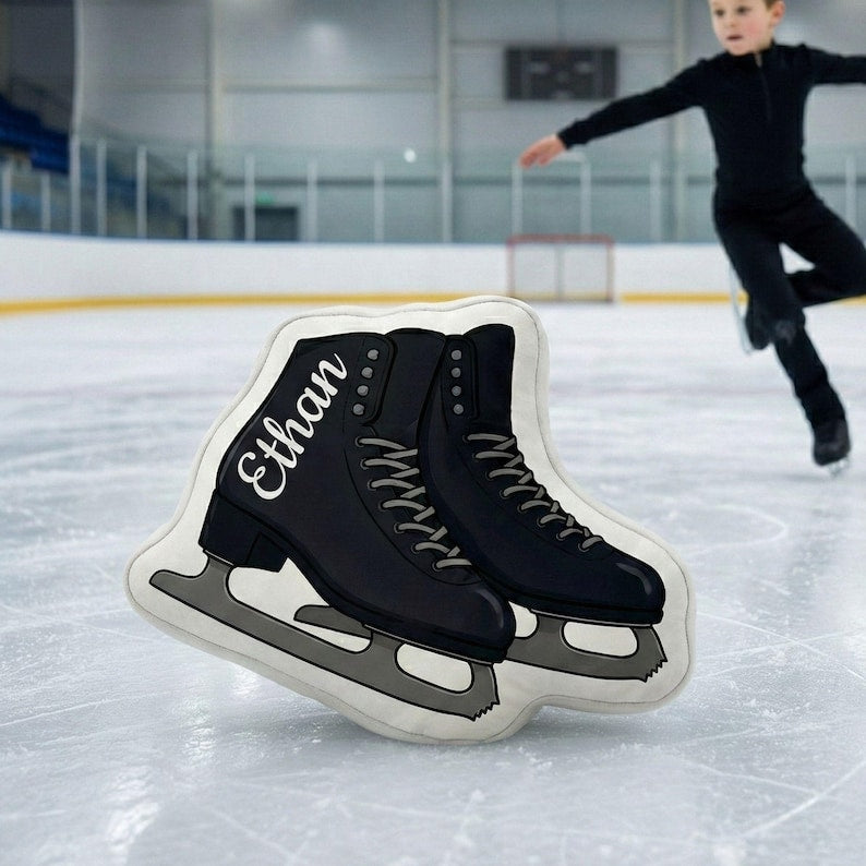 Personalized Ice Skate Pillow With Custom Name - Gift for Figure Skating Moms and Kids