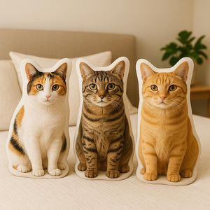 Custom Cat Pillow: Personalized Pet Pillow From Photo, Cat Memorial Gift, Custom Plushie