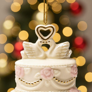 Personalized 2025 Our First Christmas Together Cake Ornament, Custom Acrylic Ornament for Couples, Wedding, Anniversary