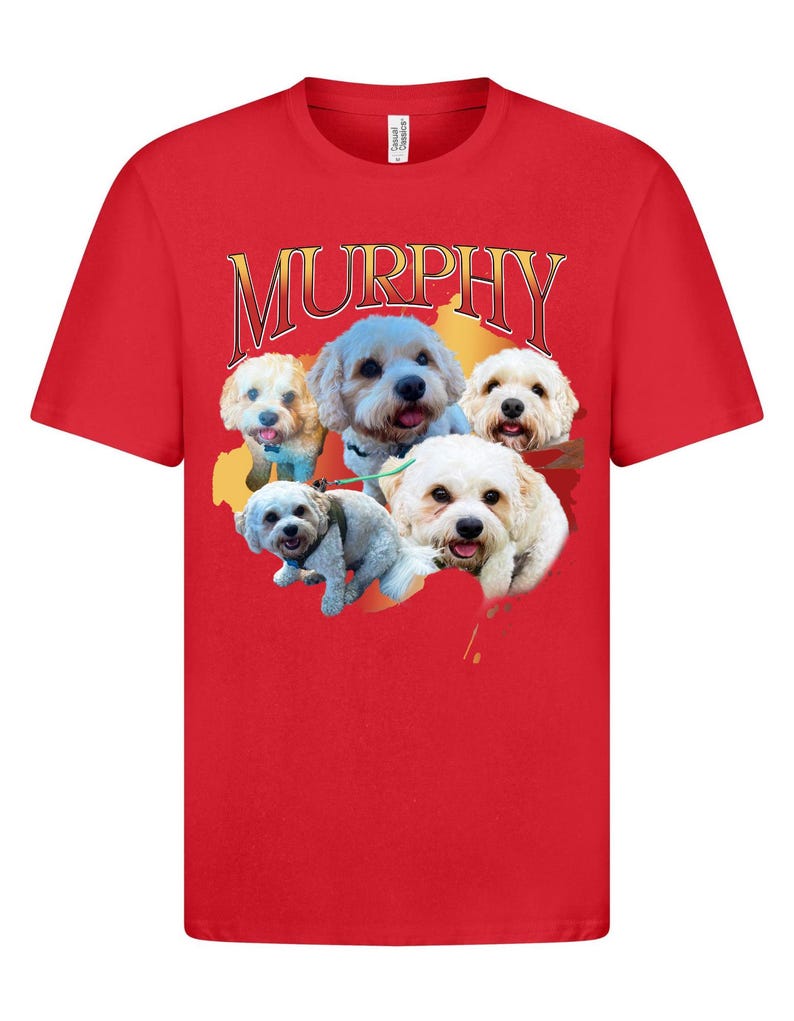Personalised Bootleg t shirt, Personalised Dog T shirt, Viral 90s Style dog t shirt, Dog Collage t shirt, Dog Lovers tshirt