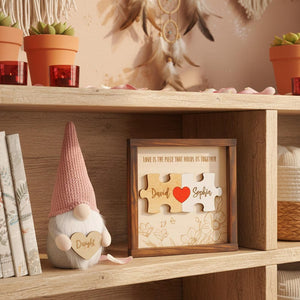 Custom Couple Puzzle Sign Personalized Wooden Love Plaque