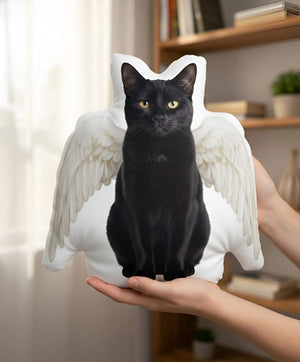 Personalized Plush Pillow: Custom Pet Photo Angel Wings, Dog Memorial Loss Gift