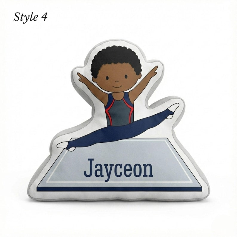 Personalized Gymnast Pillow - Custom Name Gymnastics Gift and Kids Room Decor Gymnast Birthday Keepsake and Sports Team Present
