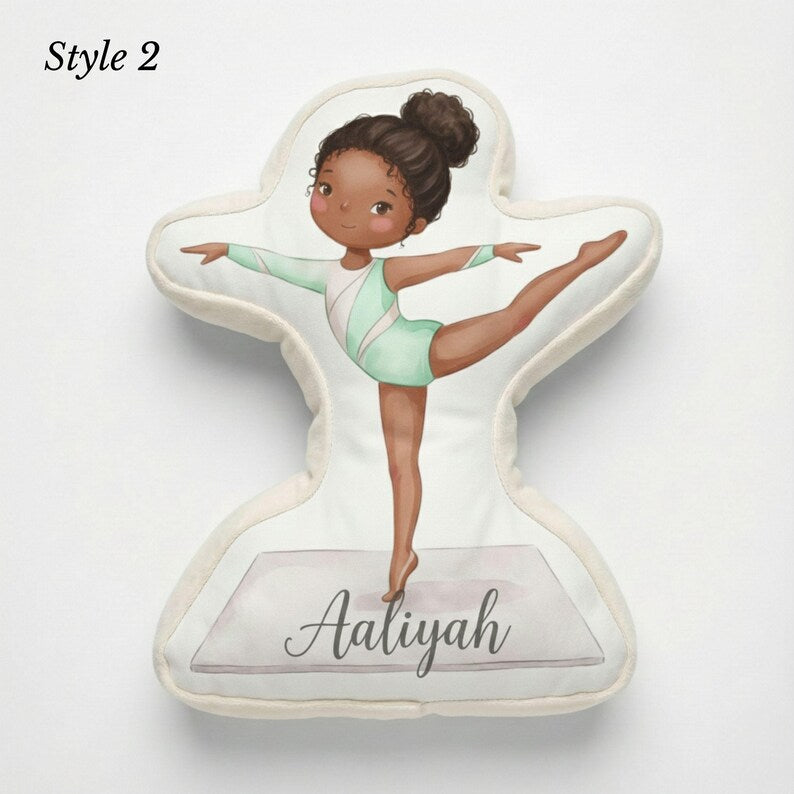 Personalized Gymnast Pillow - Custom Name Gymnastics Gift and Kids Room Decor Gymnast Birthday Keepsake and Sports Team Present