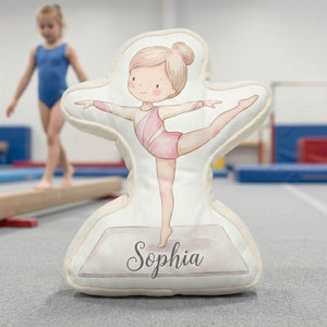 Personalized Gymnast Pillow - Custom Name Gymnastics Gift and Kids Room Decor Gymnast Birthday Keepsake and Sports Team Present