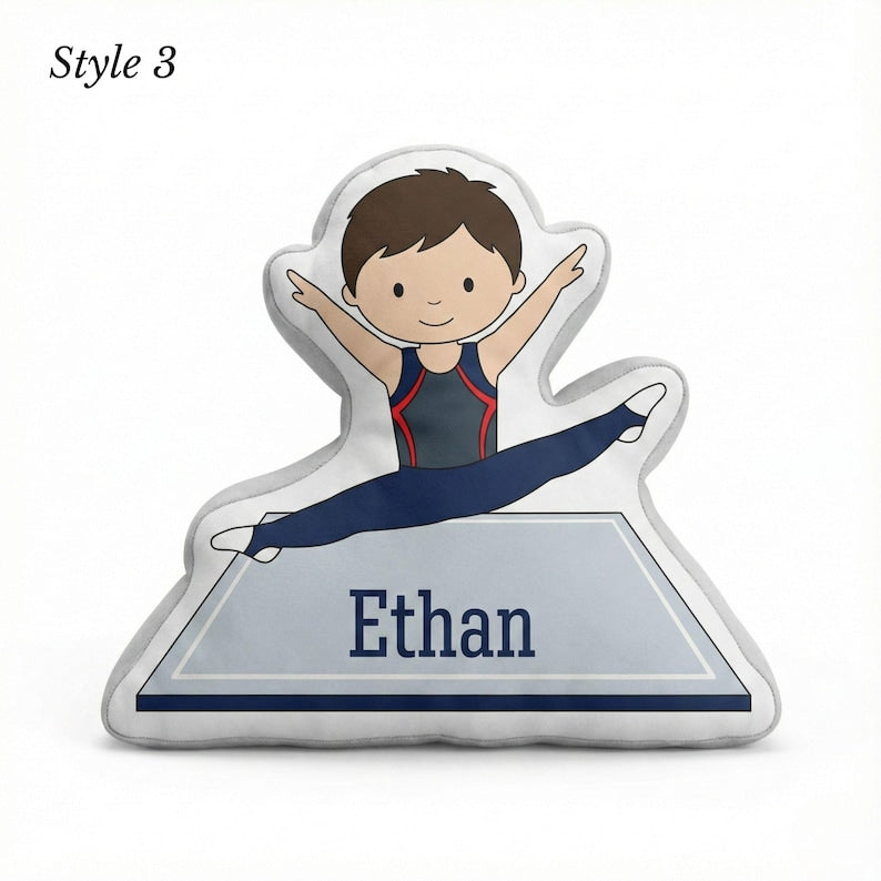 Personalized Gymnast Pillow - Custom Name Gymnastics Gift and Kids Room Decor Gymnast Birthday Keepsake and Sports Team Present