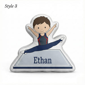 Personalized Gymnast Pillow - Custom Name Gymnastics Gift and Kids Room Decor Gymnast Birthday Keepsake and Sports Team Present